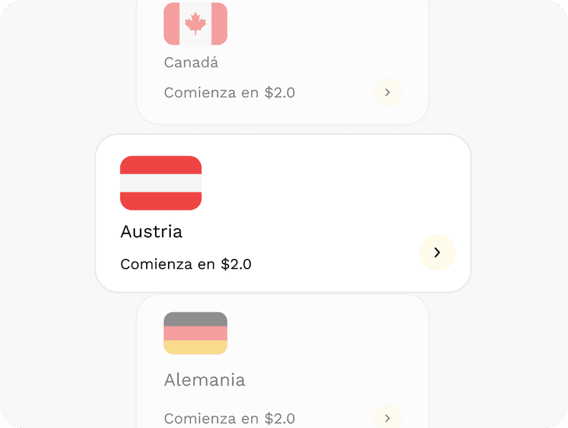 Busca tu destino y explora los planes eSIM disponibles diseñados para tus necesidades.