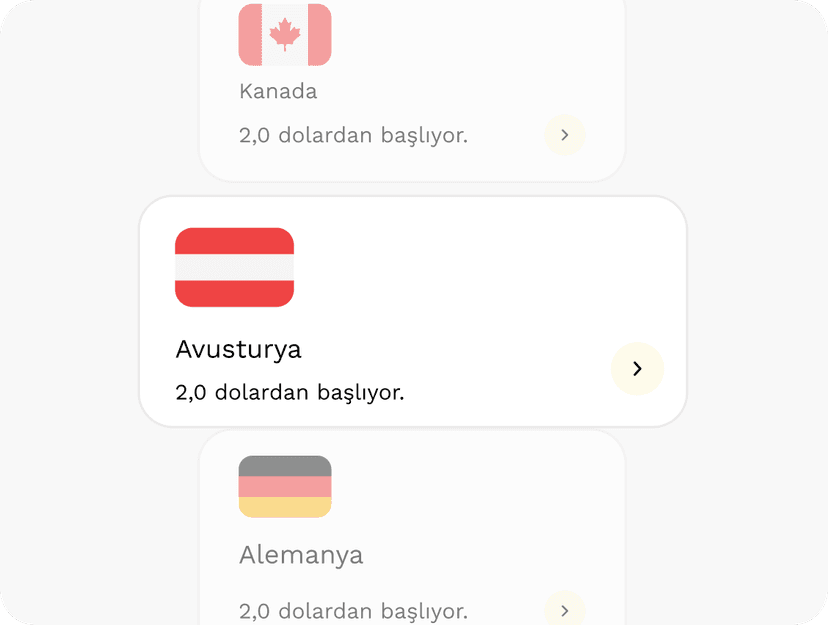 Destinasyonunu ara ve ihtiyaçlarına göre tasarlanmış eSIM planlarını keşfet.