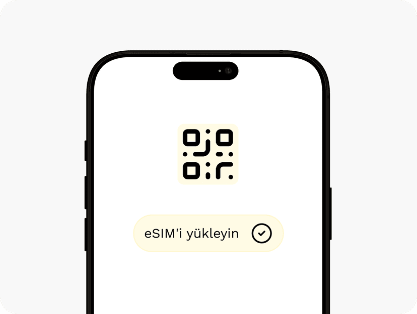 Basit bir QR kod ile eSIM’ini saniyeler içinde yükle. Fiziksel SIM veya mağaza ziyareti gerekmez.