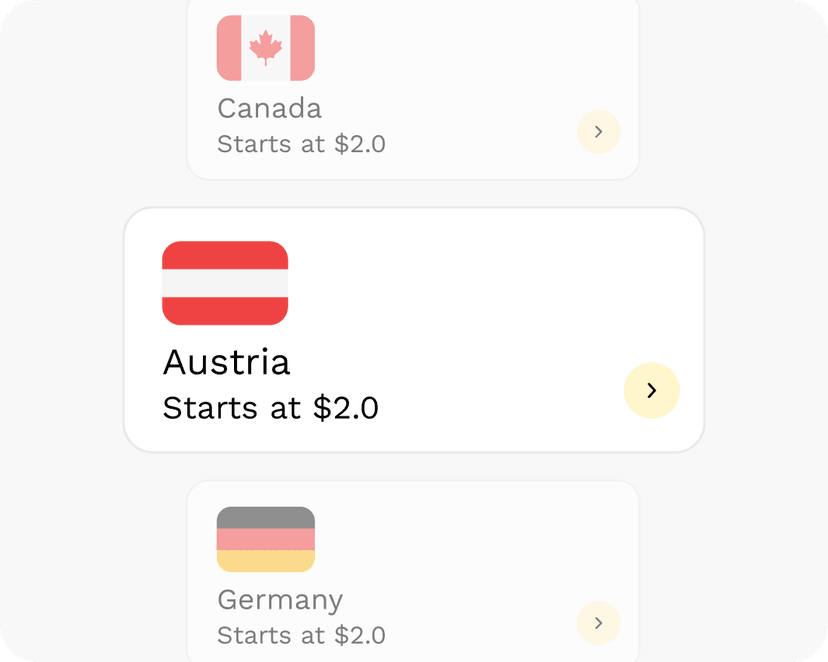 Search for your destination and explore available eSIM plans designed for your needs.